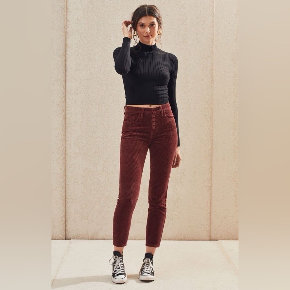 💖5 for $50💖GAP 1969 Súper Skinny Premium DarkGray Corduroy Women's Midrise Pants - Picture 12 of 14